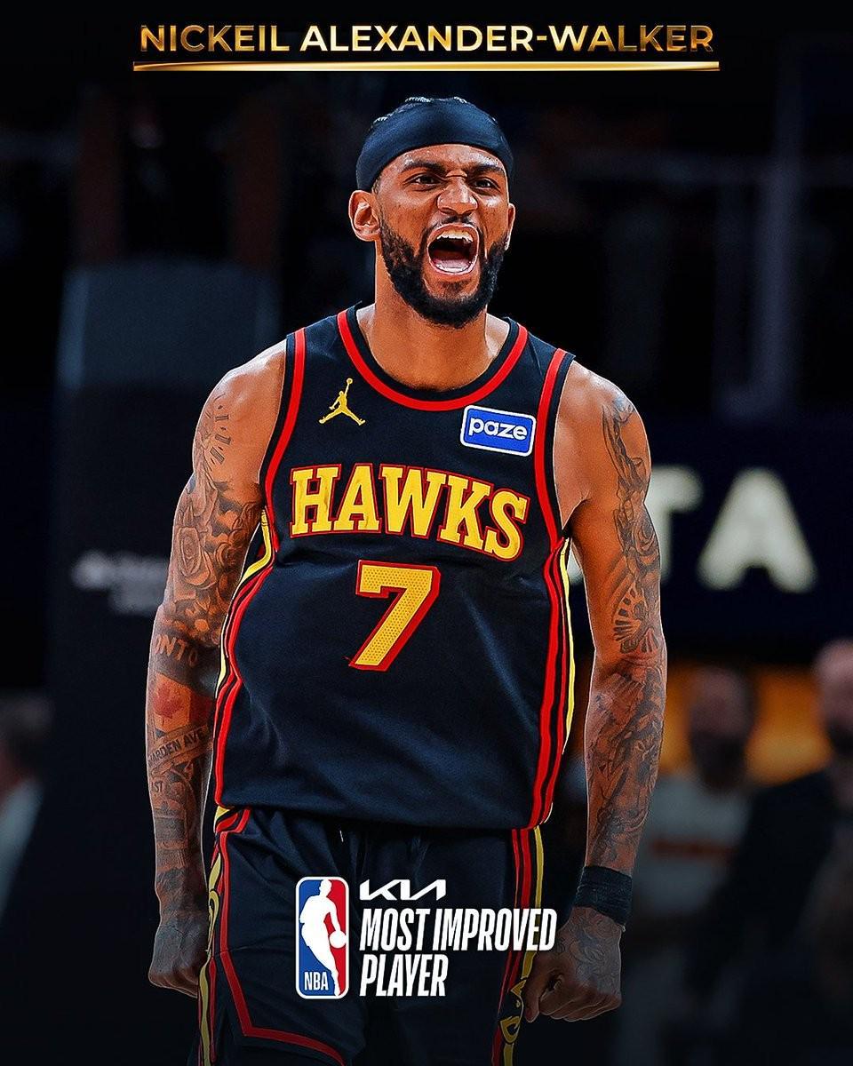 华体会官网入口-NBA官方:老鹰前锋亚历山大-沃克当选赛季进步最快球员
